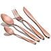 Rose Gold Satin Set Di Posate 24 Pezzi In Acciaio Inox Oro Opaco, Servizio Per 6 Persone Oro Rosa - Foto miniatura 1