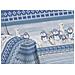 Telo Arredo Multiuso Linea Pensieri Delicati In Cotone Disegno Inverno Polare Matrimoniale Blu - Foto miniatura 3