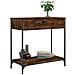 Tavolino Consolle Rovere Fumo 75x34,5x75cm Legno Multistrato - Foto miniatura 3
