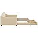 Divano Letto Estraibile Con Cassetti Crema 90x200 Cm In Tessuto - Foto miniatura 3