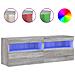 Mobili Tv A Parete Con Luci Led 2pz Grigio Sonoma 60x30x40 Cm - Foto miniatura 2