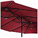 Ombrellone Doppio Da Giardino In Alluminio Alu Twin 460x270xh240 Cm Bordeaux - Foto miniatura 3