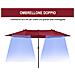 Ombrellone Doppio Da Giardino In Alluminio Alu Twin 460x270xh240 Cm Bordeaux - Foto miniatura 5