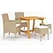 Set Mobili Da Pranzo Per Giardino 5 Pz Beige - Foto miniatura 1
