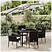 Set da Pranzo da Giardino 5 pz Nero con Cuscini in Polyrattan - Foto miniatura 4