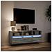 Mobile TV a Parete con Luci LED Grigio Sonoma 130x31x45 cm - Foto miniatura 8