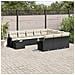 Set Divani Da Giardino 11 Pz Con Cuscini In Polyrattan Nero - Foto miniatura 1