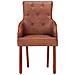 Lusso Casadino -  Sedie Da Pranzo 4 Pz Marroni In Vera Pelle Di Capra - Foto miniatura 3