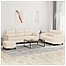 Set Divani 3 pz con Cuscini Beige in Tessuto Microfibra - Foto miniatura 2