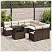 Set Divano da Giardino  9 Pezzi con Cuscini Marrone Polyrattan, Divano da Giardino  a 2 Posti con Cuscini Marrone Polyrattan - Foto miniatura 3