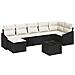Set Divano da Giardino con Cuscini 7 Pezzi in Rattan Poliestere Marrone - Foto miniatura 1