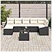Set Divano da Giardino con Cuscini 7 Pezzi in Rattan Poliestere Marrone - Foto miniatura 3