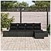 Set Divano Giardino 5 Pezzi con Cuscini Nero Polyrattan - Foto miniatura 3