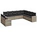 Set Divano Giardino 10 pz con Cuscini Grigio Chiaro Polyrattan - Foto miniatura 1