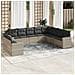 Set Divano Giardino 10 pz con Cuscini Grigio Chiaro Polyrattan - Foto miniatura 2
