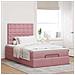 Struttura Letto Pouf con Materasso Rosa 120x200 cm Velluto - Foto miniatura 3