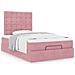 Struttura Letto Pouf con Materasso Rosa 120x200 cm Velluto - Foto miniatura 4