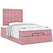 Struttura Letto Pouf con Materasso Rosa 120x200 cm Velluto - Foto miniatura 5