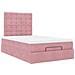 Struttura Letto Pouf con Materasso Rosa 120x200 cm Velluto - Foto miniatura 6
