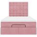 Struttura Letto Pouf con Materasso Rosa 120x200 cm Velluto - Foto miniatura 7