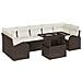 Set Divano da Giardino 8 pcs Marrone 100 x 55 x 73 cm - Foto miniatura 1