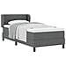 Letto box spring con materasso Grigio scuro 80 x 200 cm Tessuto - Foto miniatura 3