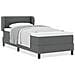 Letto box spring con materasso Grigio scuro 80 x 200 cm Tessuto - Foto miniatura 4