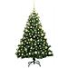 Albero di Natale artificiale con 150 LED Verde 150 cm PE e PVC - Foto miniatura 3