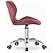 Sedia girevole Valora AVOLA in velluto rosa scuro, design ergonomico - Foto miniatura 4
