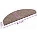 Tappetini per scale autoadesivi 20 pz 65x21x4 cm Marrone Chiaro semicircolari grandi - Foto miniatura 8