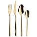 Florence sunshine Set 24 posate oro acciaio inox 18/10 - Servizio per 6 Persone - forchetta, coltello, cucchiaio e cucchiaino - Design moderno ed elegante per tavole raffinate - Foto miniatura 1