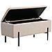 Panchetta Watford Con Contenitore In Bouclé Beige, 95 Cm - Foto miniatura 3