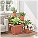 Vaso quadrato per fiori 6 pcs Rosso Mattone 43 x 43 x 33,5 cm - Foto miniatura 4
