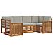 Set divani con cuscino 6 pcs Grigio Naturale e Chiaro - Foto miniatura 1