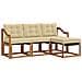 Set di divani da esterno con cuscino 4 pcs Naturale e Beige - Foto miniatura 1