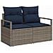 Set di divani 9 pcs Grigio polyrattan - Foto miniatura 4