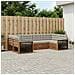 Set di divani da esterno 6 pcs Naturale e Grigio Chiaro - Foto miniatura 2