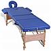 Lettino Pieghevole Da Massaggio Blu 3 Zone Con Telaio Legno - Foto miniatura 4