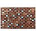 Tappeto Patchwork In Pelle Marrone E Blu - 140x200cm - Aliaga - Foto miniatura 2