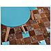 Tappeto Patchwork In Pelle Marrone E Blu - 140x200cm - Aliaga - Foto miniatura 6