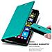 Custodia Compatibile Con Nokia Lumia 540 In Turchese Petrolio - Coperchio Protettiva Con Chiusura Magnetica, Funzione Stand E Tasca Per Le Carte - Foto miniatura 4
