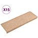 Tappetini per Scale Tessuto Agugliato 15 pz 65x21x4 cm Marroni - Foto miniatura 1