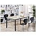 Tavolo Da Pranzo 150 X 90 Cm Nero E Legno Chiaro Hockley - Foto miniatura 15