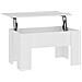 Tavolino Da Salotto Bianco 79x49x41 Cm In Legno Multistrato - Foto miniatura 4