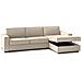 Divano Fisso Grazia, Divano Ad Angolo, 100% Made In Italy, Sofà Soggiorno Con, Penisola Contenitore Sinistra, Con Braccioli Standard, Cm 280x95h90, Beige - Foto miniatura 4