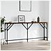 Tavolo Consolle Rovere Fumo 180x23x75 Cm In Legno Multistrato - Foto miniatura 1