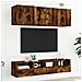 Mobili Tv A Muro 5pz Rovere Fumo In Legno Multistrato - Foto miniatura 3