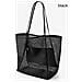 Borsa Da Spiaggia Pieghevole, Borsa A Rete Da Donna Black - Foto miniatura 4