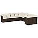 Set Divani Da Giardino 10pz Con Cuscini In Polyrattan Marrone - Foto miniatura 2