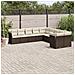 Set Divani Da Giardino 10pz Con Cuscini In Polyrattan Marrone - Foto miniatura 1